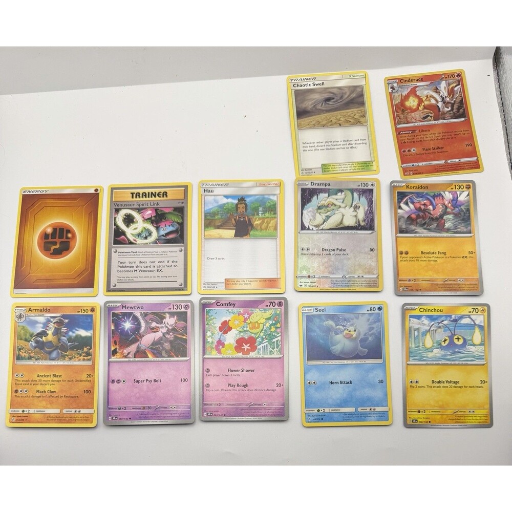 Pokemon Card Lot 11 Cards Reverse Holo Drampa Mewtwo Venusaur Spirit Link